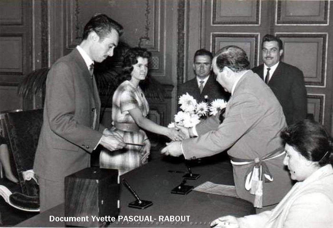Oran- SDV- 4209- Mairie d'ORAN mariage Jo Pascual  et Micheline 20 octobre 1960.jpg